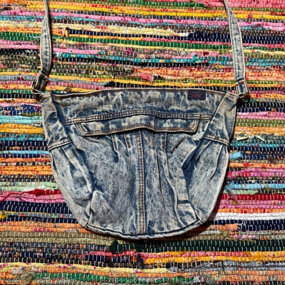 Vintage Acid Wash Denim Shoulder Purse - Picture 2 of 3